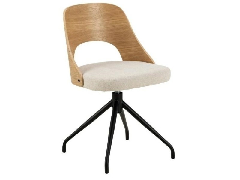 Krzesło Lucy dąb/ beżowe obrotowe - ACTONA